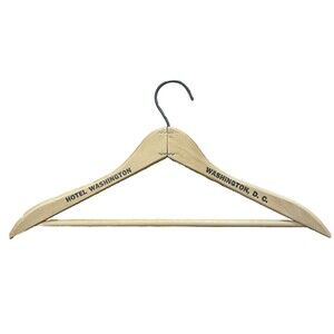 Vintage Wood Clothes Hanger Hotel Washington D.C. District of Columbia